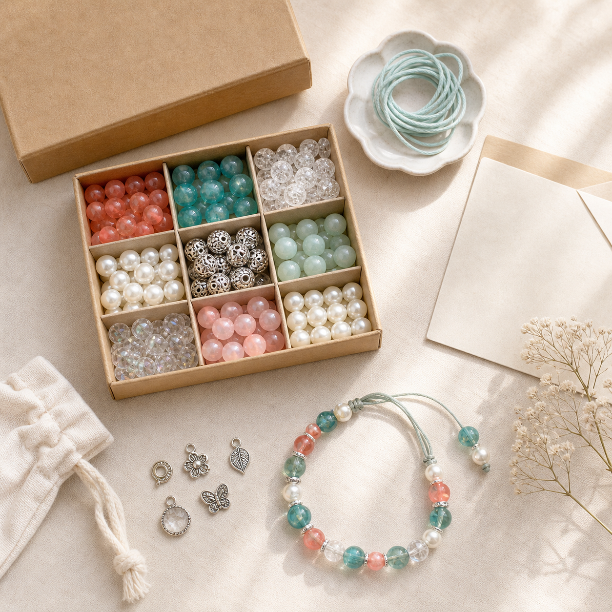 Prepared bead kit for shipping